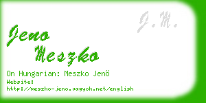 jeno meszko business card